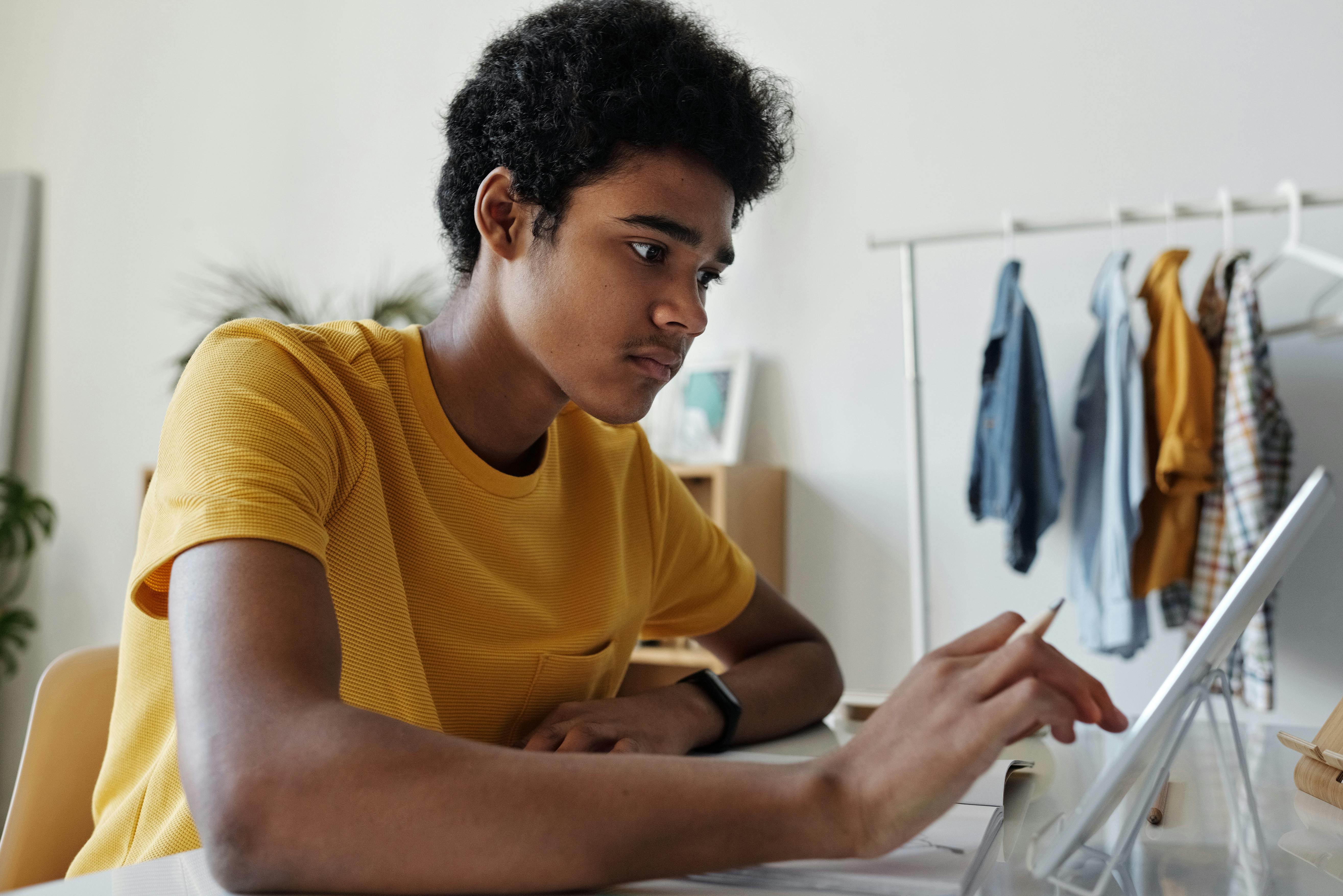 Person studying independently